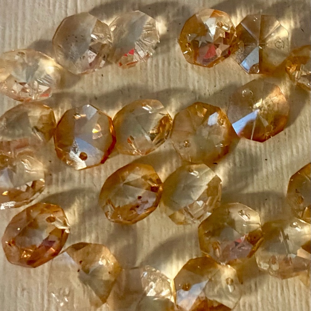 30 Vintage crystal connector beads